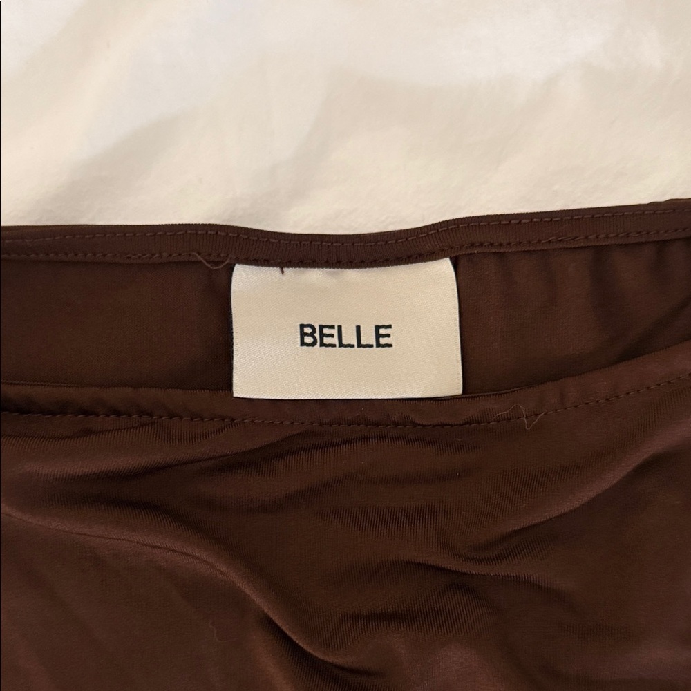 BELLE Drop Waist Brown Ruffle Dress - Picture 4 of 4